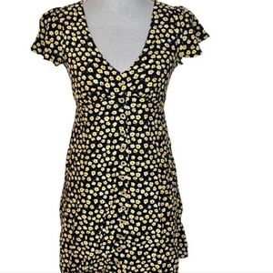 My Michelle Black and Yellow Floral Mini Dress